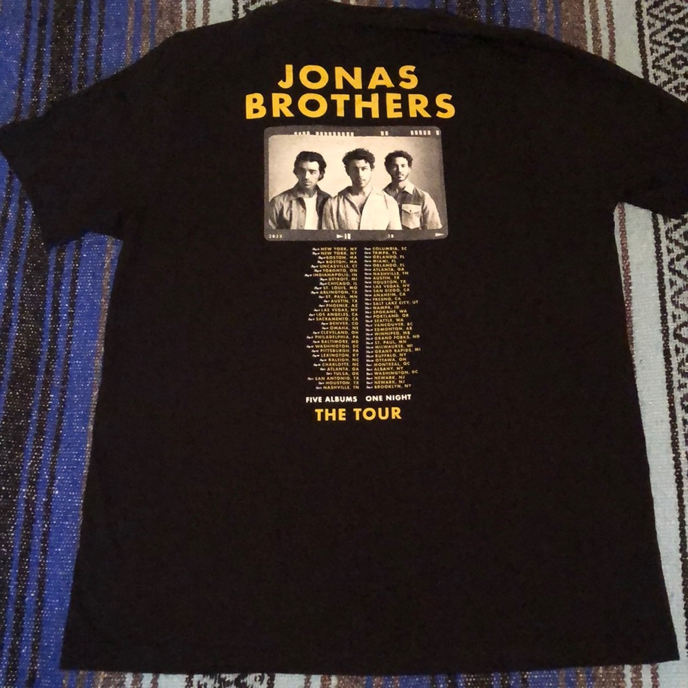 Jonas Brothers 2023 Five Albums One Night Concert Tour Tee Shirt